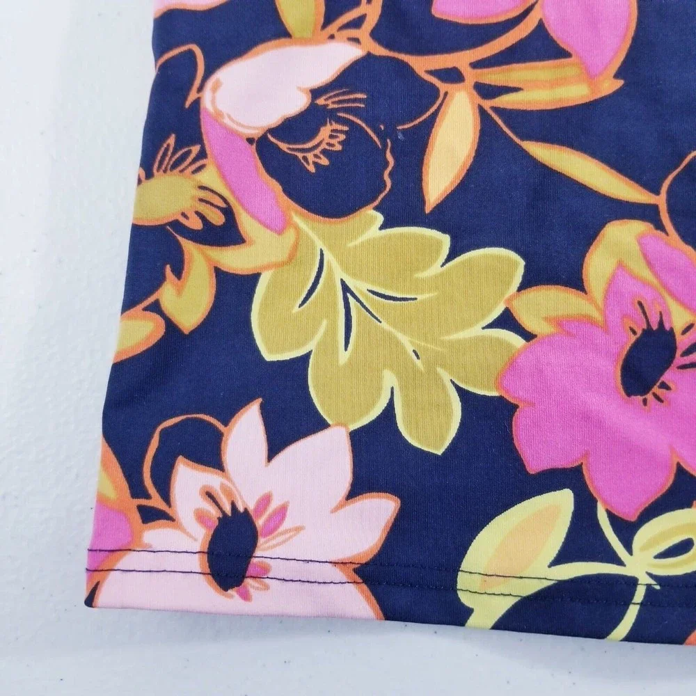 Lands End Floral Tankini Top Women Size 4
